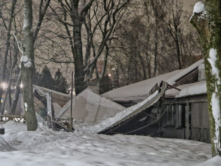 В брянском парке Толстого рухнула летняя веранда кафе у «Водяной мельницы»